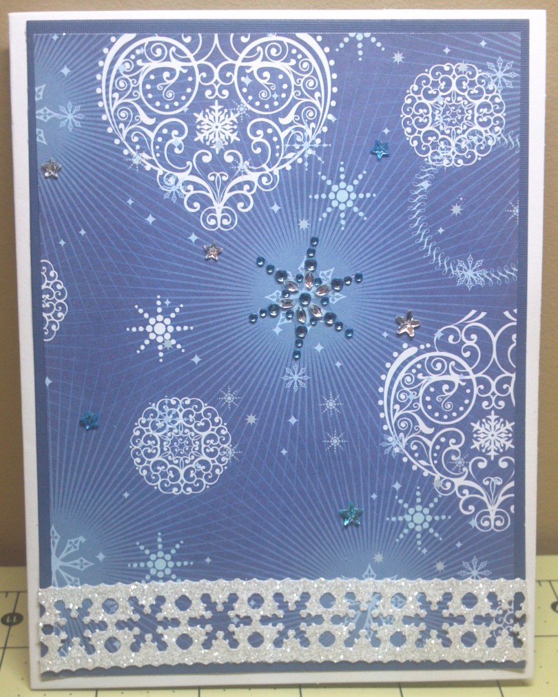 Blue Snowflake Stars Card
