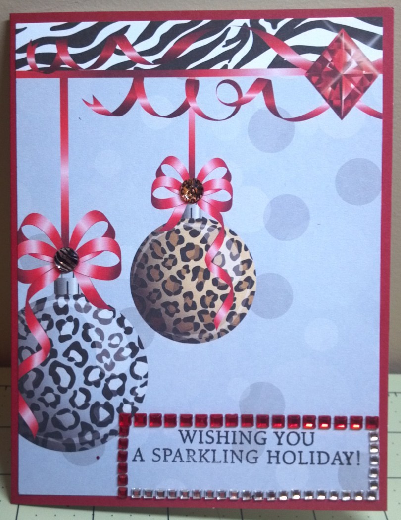 Sparkling Christmas Animal Print Ornament Card