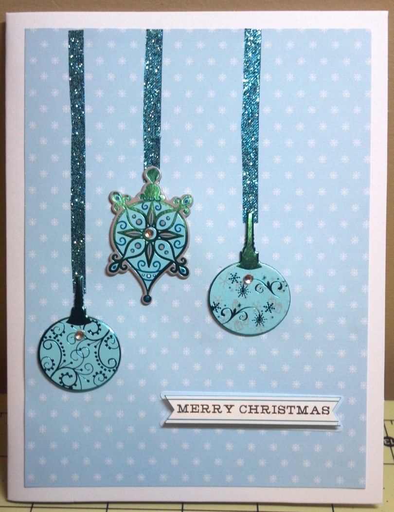 Blue Ornament Christmas Card