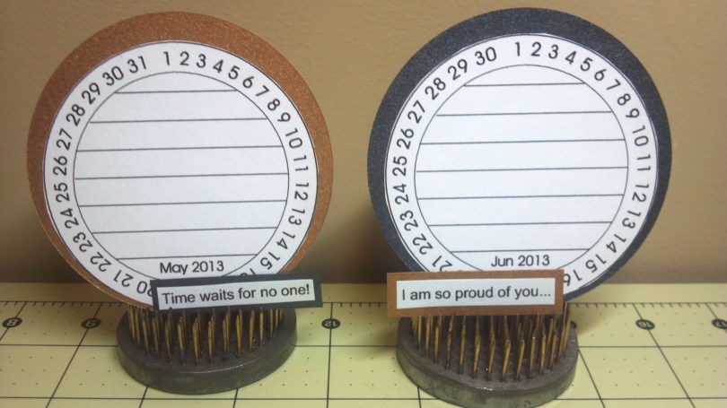 TCC 2013 Goal Calendar Clock Journal Cards for May and June