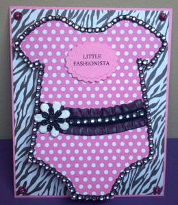 Little Fashionista Onesie Card - The Cutting Cafe Design Team Project