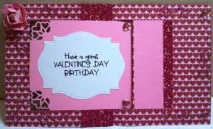 Valentine Birthday Flip Card - card opened flat