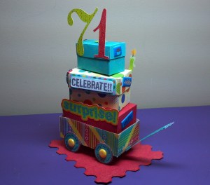 Birthday Celebration Wagon on a Base
