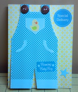 Overalls Baby Shower Card