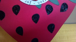 Strawberry Shaped Birthday Card - Close Up Seeds