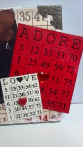 Valentine Bingo Altered Canvas - Close Up 3