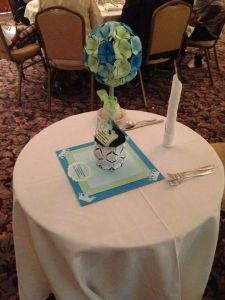 Here is the centerpiece at the actual banquet.