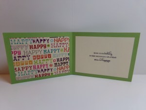 Birthday Present Shaker Card Inside