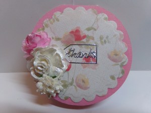 Close up of 3 x 3 Round Card