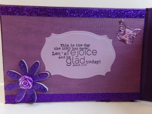 The inside covers front and back look like this, with different verses.