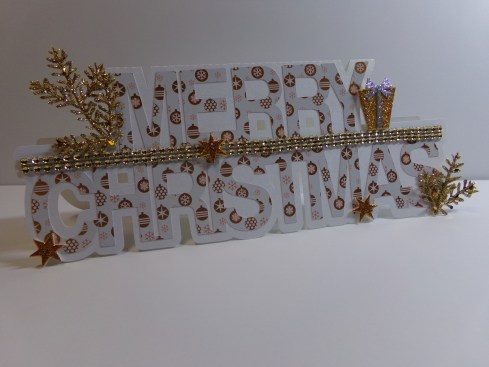 Merry Christmas Word Shaped Card