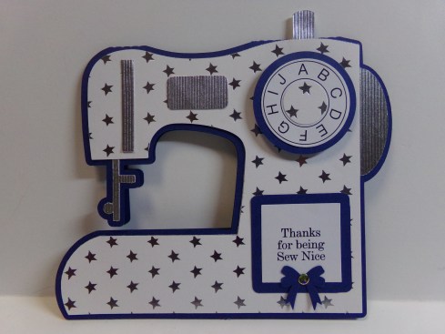 Sewing Machine Shaped Card White