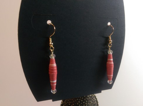 Paper Bead Earrings and Earring Card Holder
