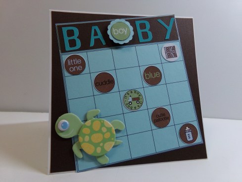 Baby Boy Bingo Card Angled View