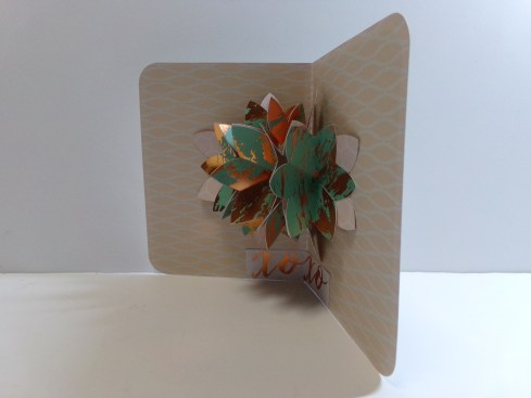 Flower Pop Up Card Side Open View